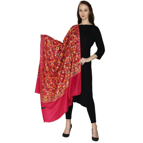 Women's Aari Embroidery Wool Shawl
